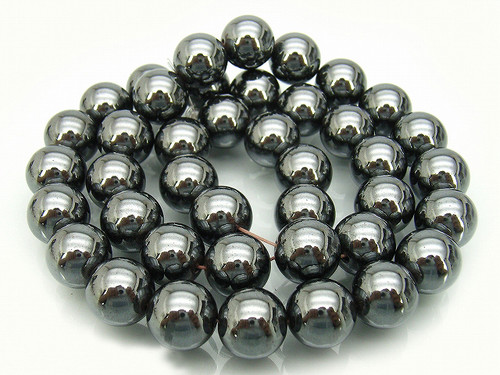 12mm Hematite Round Beads 15.5" synthetic [12a21]