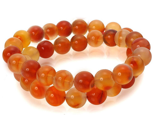 12mm Carnelian Round Beads 15.5" heated [12d17]