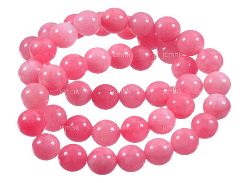 12mm Pink Jade Round Beads 15.5" dyed [12b5f]