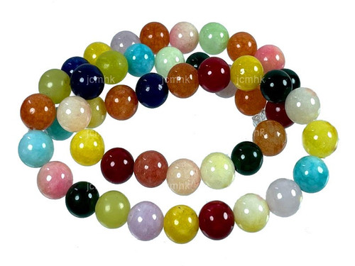 12mm Mix Jade Round Beads 15.5" dyed [12b5x]