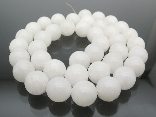 12mm Snow Jade Round Beads 15.5" natural [12b40]