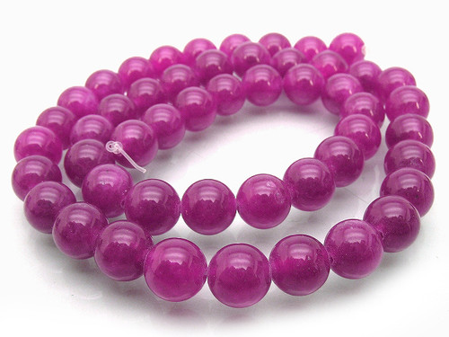 12mm Fuchsia Jade Round Beads 15.5" dyed [12b73]