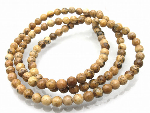 4mm Picture Jasper Round Beads 15.5" natural [4b26]