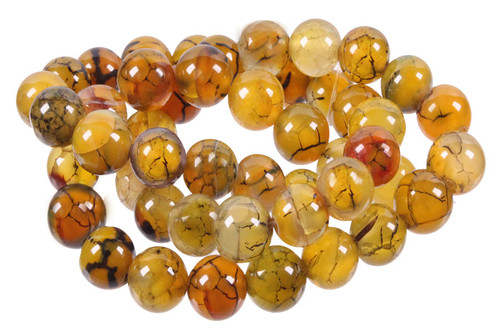 12mm Dragon Vein Agate Round Beads 15.5" dyed [12f30]