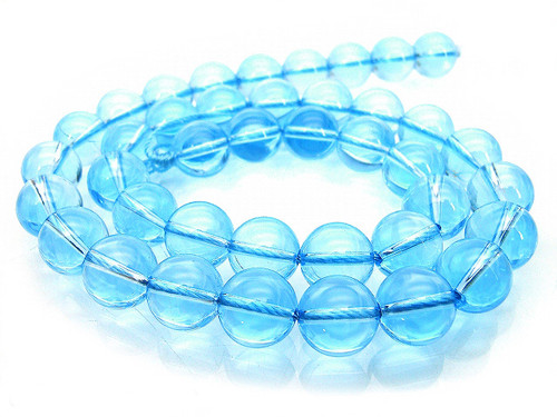 12mm Aquamarine Round Beads 15.5" synthetic [12a34]