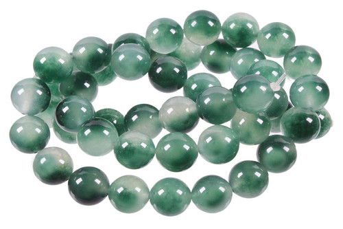 12mm Moss Jade Round Beads 15.5" dyed [12c61]