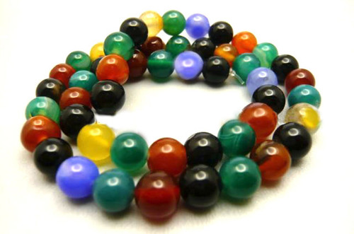 12mm Mix Agate Round Beads 15.5" dyed [12d29]