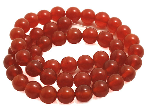 12mm Red Agate Round Beads 15.5" heated [12f10]