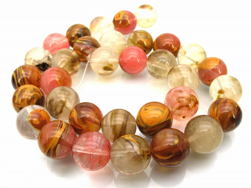 4mm Fire Cherry Quartz Round Beads 15.5" synthetic [4a46]