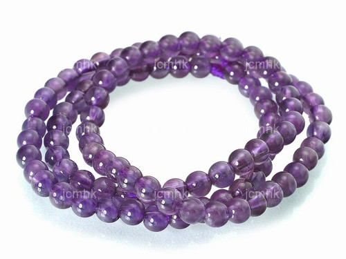 4mm Brazil Amethyst Round Beads 15.5" natural [4m1]