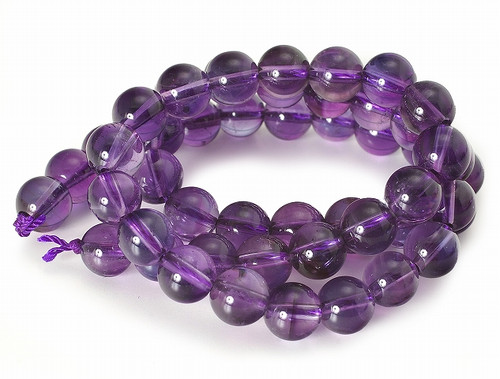 12mm Amethyst Crystal Round Beads 15.5" natural [12r6]