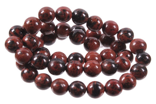 12mm Mahogany Obsidian Round Beads 15.5" natural [12b28]