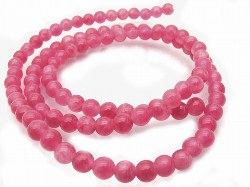 4mm Rhodonite Jade Round Beads 15.5" dyed [4c54]