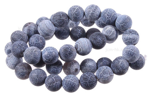 12mm Black Spider Agate Round Beads 15.5" dyed [12f31k]