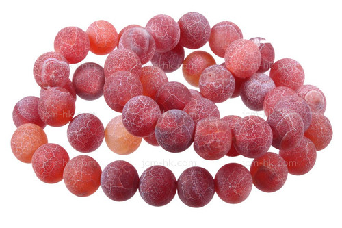 12mm Red Spider Agate Round Beads 15.5" heated [12f31r]