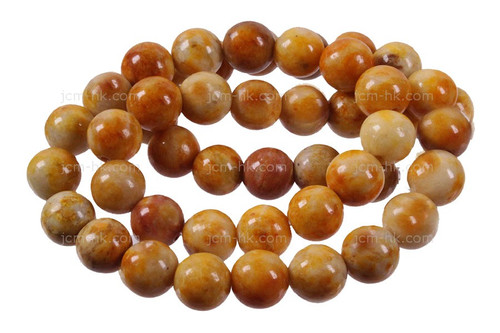 12mm Yellow Sesame  Agate Round Beads 15.5" dyed [12g4y]