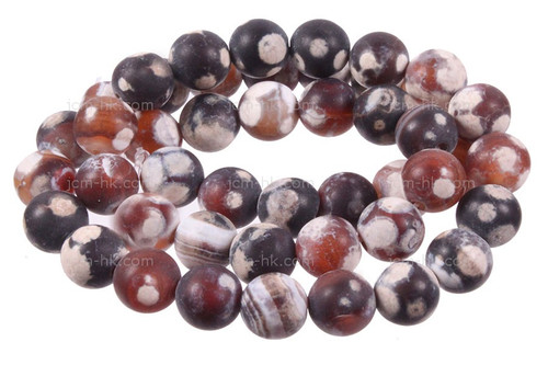 12mm Black Dot Agate Beads 15.5" dyed [12g5k]