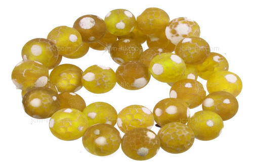 12mm Yellow Dot Agate Beads 15.5" dyed [12g5y]