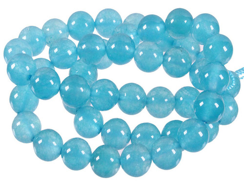 12mm Aqua Ice Jade Round Beads 15.5" dyed [12r19t]