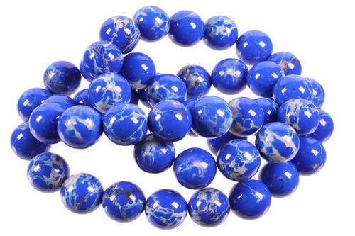 12mm Lapis Sea Sediment Round Beads 15.5" natural [12r55l]