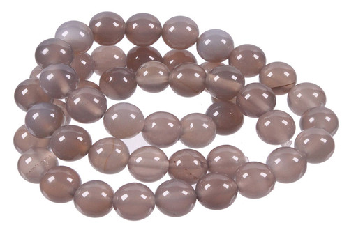 12mm Gray Agate Round Beads 15.5" natural [12r64]