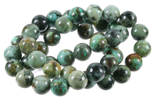 12mm Africa Turquoise Round Beads 15.5" natural [12r65]