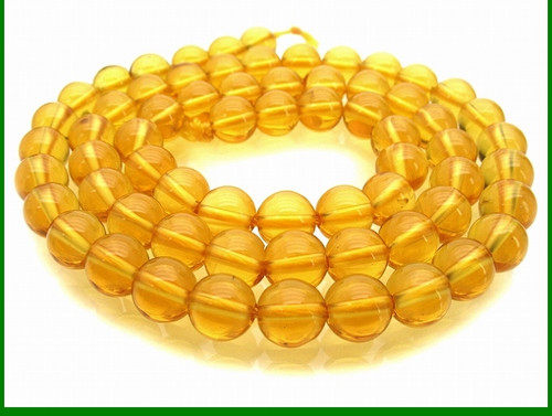 12mm Citrine Crystal Round Beads 15.5" natural [12r7]