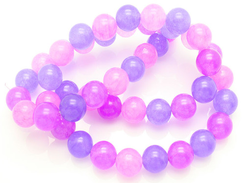 12mm Mix Purple Jade Round Beads 15.5" dyed [12x7]