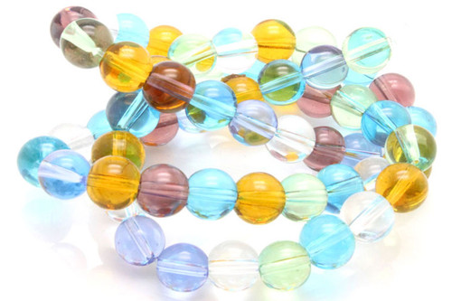 12mm Mix Quartz Round Beads 15.5" dyed [12x16]