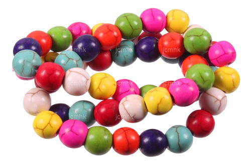 14mm Mix Magnesite Round Beads 15.5" [14tx]