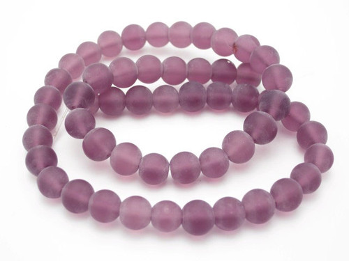 14mm Matte Amethyst Round Beads 15.5" synthetic [14a6m]