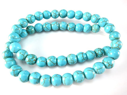 14mm Blue Magnesite Round Beads 15.5" [14tb]