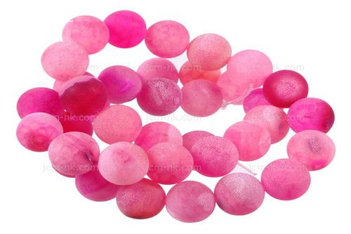 14mm Pink Spider Agate Beads 15.5" dyed [14f31f]