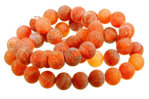 14mm Orange Spider Agate Beads 15.5" dyed [14f31h]