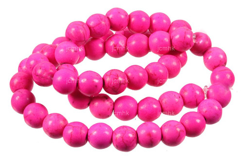 14mm Pink Magnesite Round Beads 15.5" [14tf]