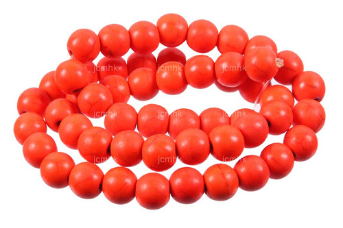 14mm Orange Magnesite Round Beads 15.5" [14th]