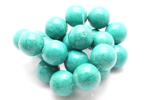 20mm Tibetan Turquoise Round Beads 15.5" stabilized [t1c20]
