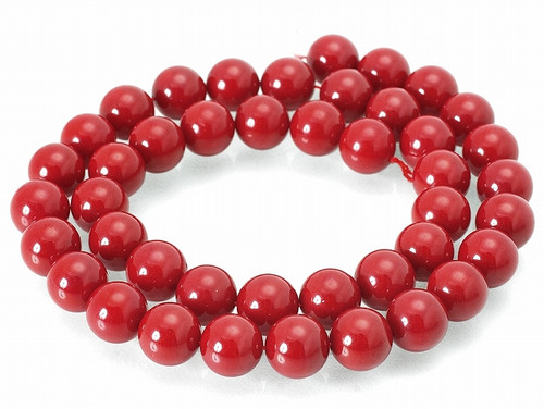 6.2-7mm Red Coral Round Beads 15.5" dyed [8d39]