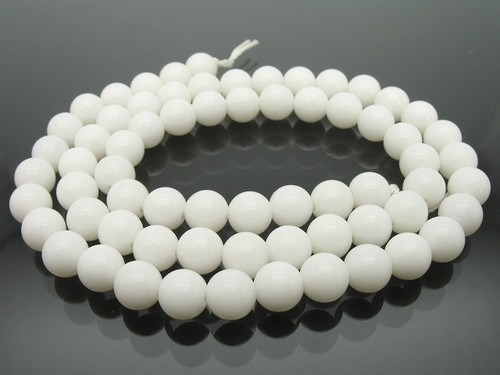 6.2-7mm White Coral Round Beads 15.5" natural [8d37]