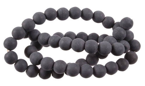 3mm Matte Black Magnesite Round Beads 15.5" [3tkm]
