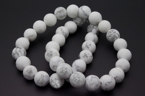 4mm Matte White Howlite Round Beads 15.5" natural [4b9m]