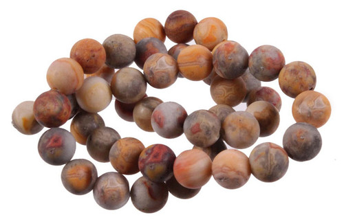 4mm Matte Crazy Lace Agate Round Beads 15.5" natural [4r28m]