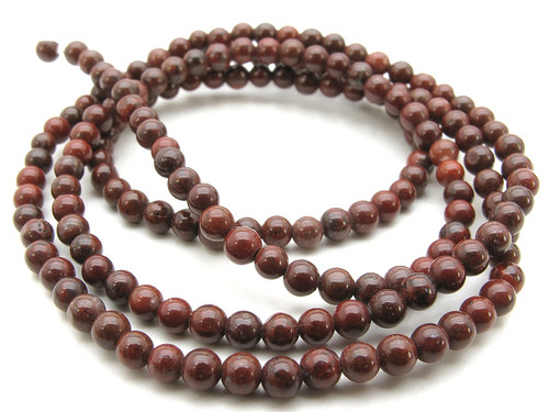 4mm Poppy Jasper Round Beads 15.5" natural [4b22]