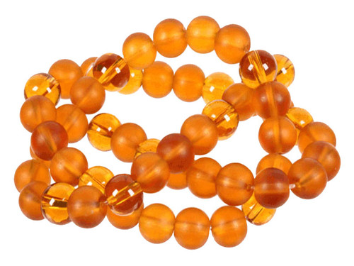 4mm Polish & Matte Topaz Round Beads 15.5" synthetic [4x23]