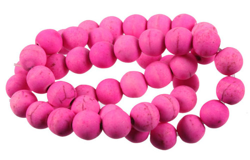 4mm Matte Pink Magnesite Round Beads 15.5" [4tfm]