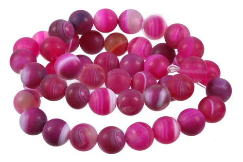 6mm Matte Rose Stripe Agate Round Beads 15.5" dyed [6f21m]