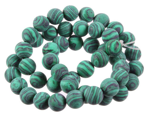 6mm Matte Green Malachite Round Beads 15.5" synthetic [6r37m]