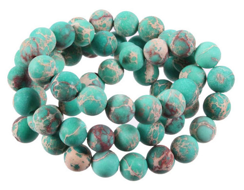 6mm Matte Green Sea Sediment Round Beads 15.5" dyed [6r55gm]