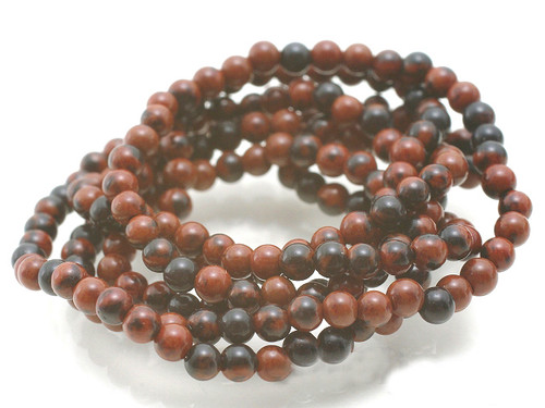 4mm Mahogany Obsidian Round Beads 15.5" natural [4b28]