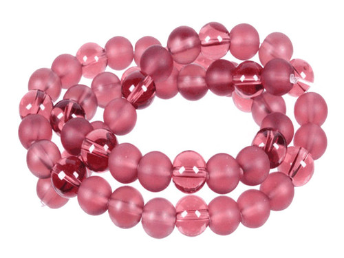 6mm Polish & Matte Amethyst Round Beads 15.5" synthetic [6x26]